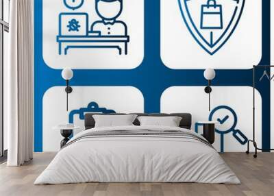 assurance simple icons set Wall mural