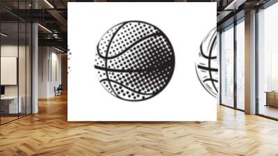 basketball logo. halftone balls. black and white design art for streetball team. game championship s Wall mural