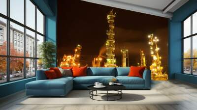 Lights of oil refinery near Halifax, Nova Scotia Wall mural