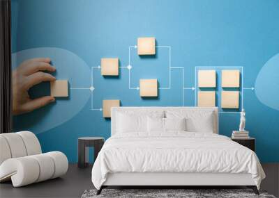 business process automation. flowchart, concept of analysis and optimization of workflows Wall mural