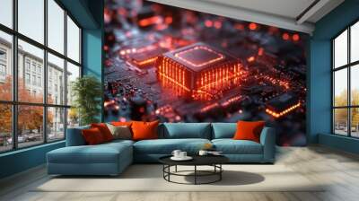 data protection cyber security privacy business internet technology concept 3d illustration Wall mural