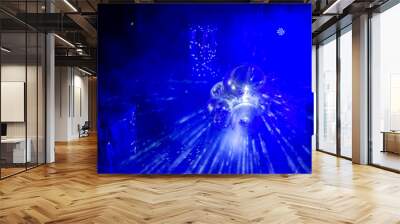 Disco ball with bright rays and smoke Wall mural