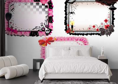 Three different style banners. Wall mural