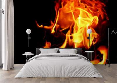 fire on black background Wall mural