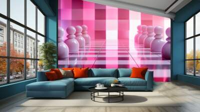 Game Theory, Analyzes strategic interactions with competitors, Business strategy concept, futuristic background Wall mural