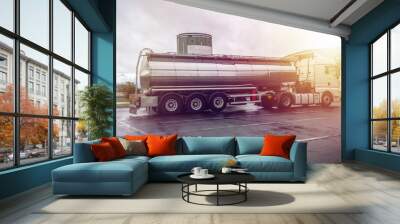 Big tanker truck, cistern water fuel truck, trailer tanker truck Wall mural