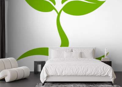 eco symbol green leaf vector illustration Wall mural