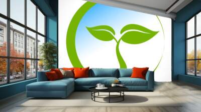 Eco symbol green leaf vector illustration Wall mural