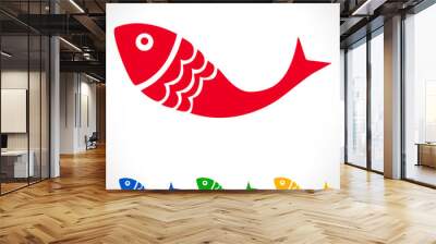 Fish symbol. Vector illustration. Wall mural