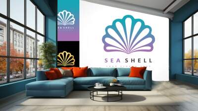 Seashell logo vector. Nature design. Wall mural