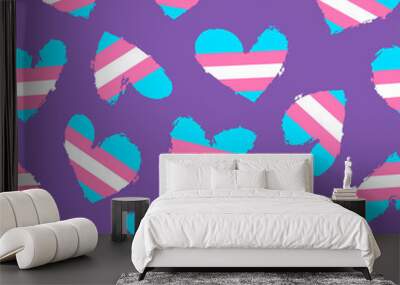 Основные Rtransgender hearts seamless pattern. International Transgender Day of Visibility. March 31. Day of Remembrance. November 20.GB Wall mural