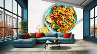 Asian Tofu Soba Noodle Bowl Wall mural