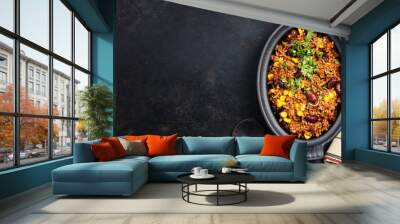 Chili con carne, mexican stew with ground beef, tomato and hot chili peppers Wall mural