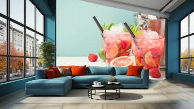 Red drink with ice Wall mural