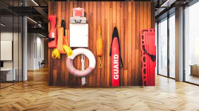 lifeguard equipment and rescue equipment for the rescue of drowning Wall mural