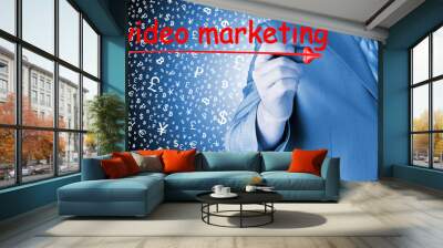 business man writing Video Marketing Wall mural