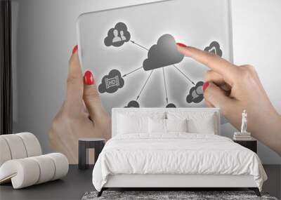 Cloud computing touchscreen interface Wall mural