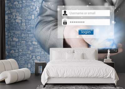 login and password Wall mural