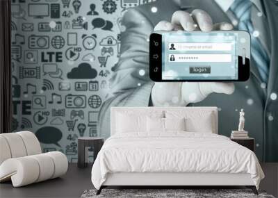 login and password Wall mural