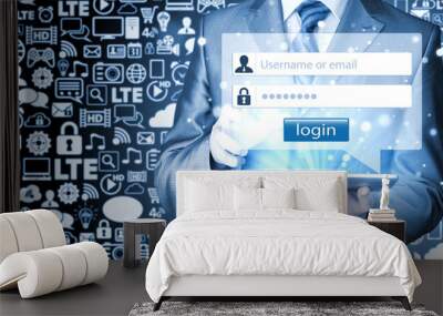 login and password Wall mural