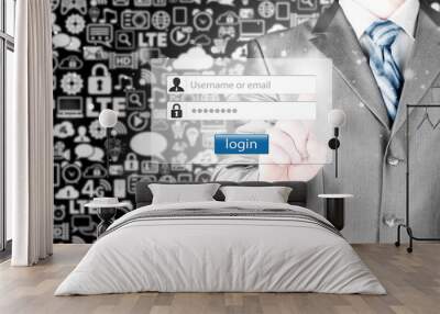 login and password Wall mural