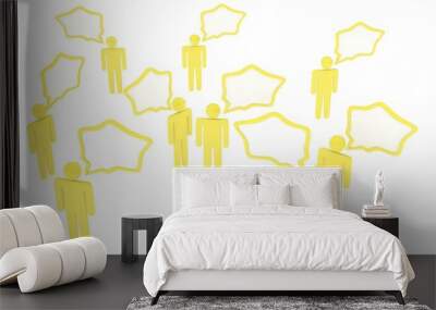 people with talk bubbles isolated over a white background. 3d rendering. Wall mural