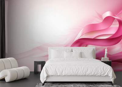 Soft pink background with ribbon Wall mural