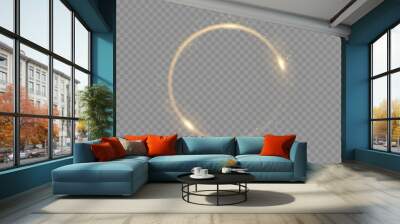 The effect of abstract white light circles on a transparent background. Stock royalty free. PNG Wall mural