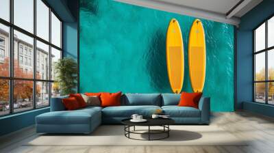 Two supboards on the water top view Wall mural