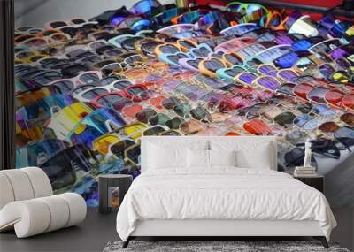 Unusual and original collection of sunglasses Wall mural