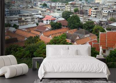 view of the rooftops of Bangkok Wall mural