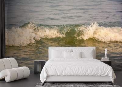 Waves on the sea in the early morning Wall mural