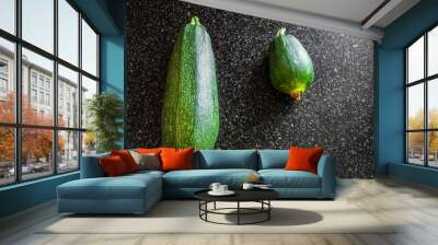 zucchini on a wooden background Wall mural