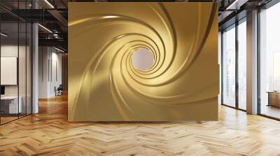 Golden gun barrel,high resolution 3d rendering Wall mural