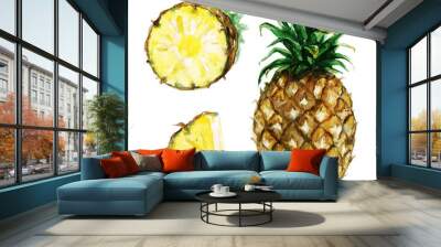 Watercolor Food Clipart - Pineapple Wall mural