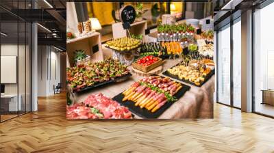 Spanish tapas bar with many delicious food appetizer. Wall mural