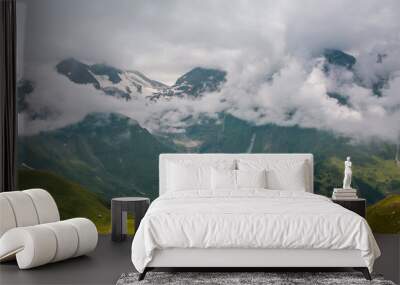 View from a bird's eye of Grossglockner High Alpine Road. Austria, Alps, Europe Wall mural