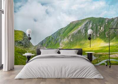 View from a bird's eye of Grossglockner High Alpine Road. Austria, Alps, Europe Wall mural