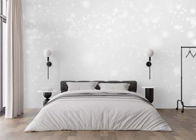 Abstract  Silver Christmas Background with white  lights. Festiv Wall mural