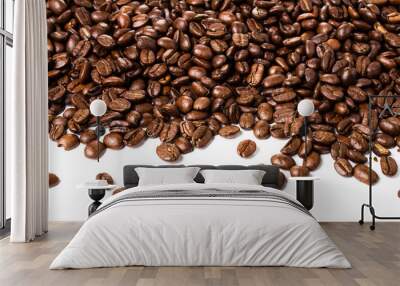 coffee beans isolated on white background with copyspace for te Wall mural