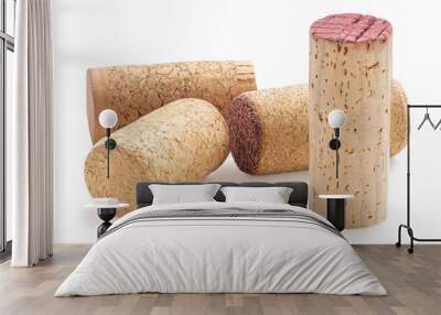 Wine corks collection  isolated on white background.  Food and drink concept. Wall mural