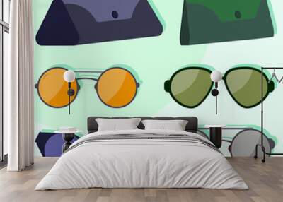  Colorful and modern Sunglasses and cases  Wall mural