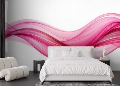 abstract pink wave curve lines designs on white isolation background	 Wall mural