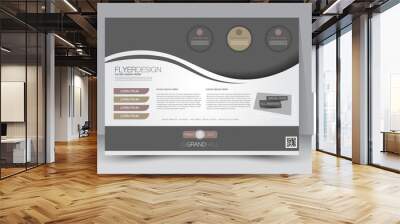 Flyer, brochure, billboard template design landscape orientation for education, presentation, website. Brown color. Editable vector illustration. Wall mural