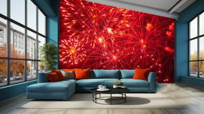 fireworks in the night sky Wall mural