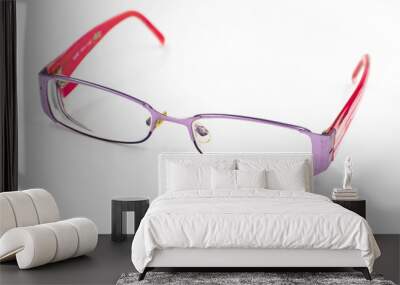 glasses isolated on white background Wall mural