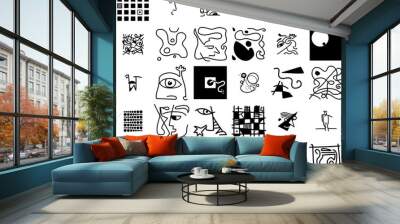 Mega Set Of Vector Abstractionism Icons Collection Isolated Silhouette Solid Icons Including Strange,Cubism,Art,Look,Abstractionism Vector Icons Illustration Collection Wall mural