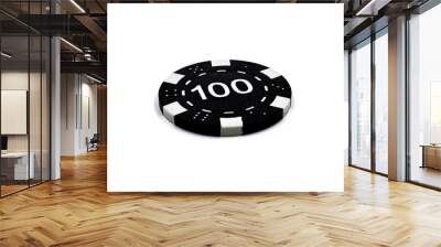 poker chips on white background Wall mural