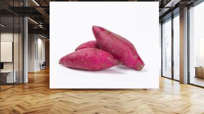 Fresh purple sweet potatoes isolated on white background Wall mural