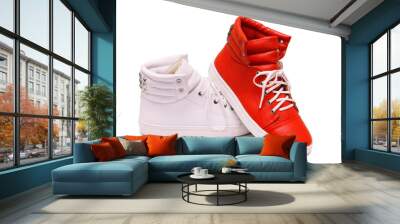  isolated sport fashionable shoes Wall mural